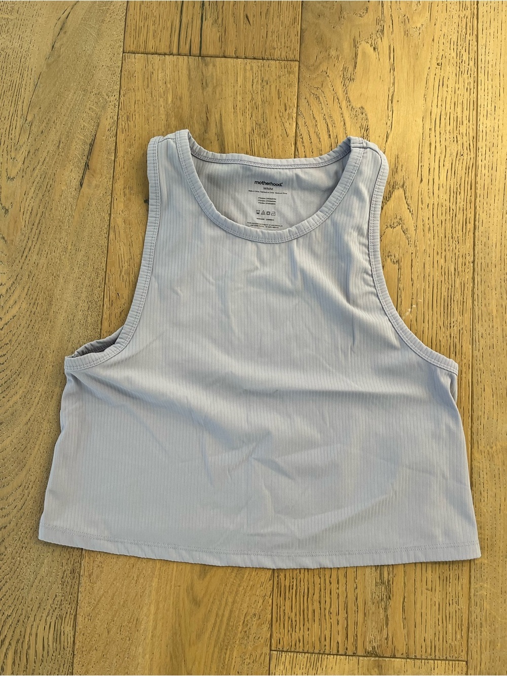 Motherhood Maternity Cropped Racerback Tank light Purple Medium Workout